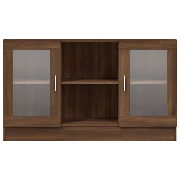 vidaXL Vitrine Brown Oak Engineered wood Medium Vitrine Rectangular