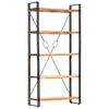 vidaXL Bookcase Natural wood and black Solid Acacia wood and steel
