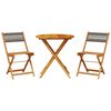 vidaXL Bistro Set Gray Solid acacia wood and polypropylene Medium