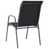 vidaXL Garden Chair Set of 4 Black Powder-coated steel and Textilene