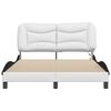 vidaXL Bed Frame White Faux Leather, Metal, Solid Pine Wood, Plywood