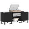 vidaXL Record Cabinet Black Engineered wood, Iron Medium Record Cabinet