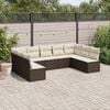 vidaXL Garden Sofa Set Brown and Cream White