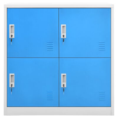 vidaXL Locker Cabinets 2 pcs Light Gray and Blue 35.4"x17.7"x36.4" Steel