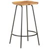 vidaXL Bar Stool Set of 4 natural wood and black