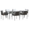 vidaXL Garden Dining Set Brown, Black, Cream White