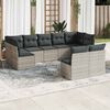 vidaXL Garden Sofa Set Light Grey PE Rattan Large Modular
