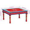 vidaXL Coffee Table Multicolor (red base) Solid Mango Wood