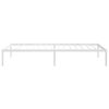 vidaXL Bed Frame White Powder-Coated Steel Twin Bed Frame Rectangular