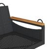 vidaXL Swing Bench Black PE Rattan, Powder-Coated Steel, Solid Acacia Wood