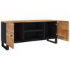 vidaXL TV Cabinet Black and natural wood Solid acacia wood Medium