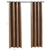 vidaXL Blackout Curtains with Rings 2 pcs Beige 54"x63" Velvet