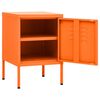 vidaXL Nightstand Orange Steel 13.8 in x 13.8 in x 20.1 in