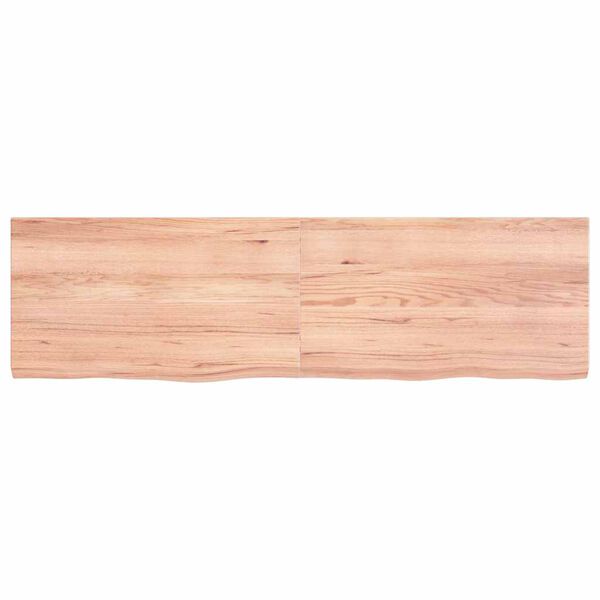 vidaXL Bathroom Countertop Light Brown 55.1"x15.7"x(0.8"-1.6") Treated Solid Wood