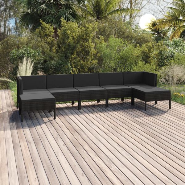 vidaXL Garden Lounge Set Black