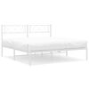 vidaXL Metal Bed Frame White Powder-Coated Steel 47.2 x 78.7 in