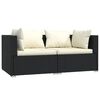 vidaXL Garden Lounge Set Black, Cream