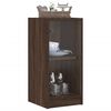 vidaXL Side Cabinet with Glass Doors Brown Oak 13.8"x14.6"x29.7"