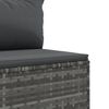vidaXL Patio Lounge Set Gray PE Rattan Large Adjustable Feet