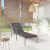 vidaXL Sun Lounger Grey Poly rattan, powder-coated steel Large