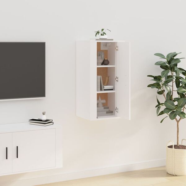 vidaXL Wall Mounted TV Cabinet White Engineered Wood Standard