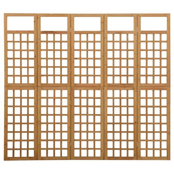 vidaXL 5-Panel Room Divider/Trellis Solid Fir Wood 79.3"x70.9"