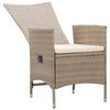 vidaXL 5 Piece Patio Dining Set with Cushions Poly Rattan Beige