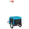 vidaXL Pet Bike Trailer Blue and Black Oxford Fabric, Iron, PVC Small