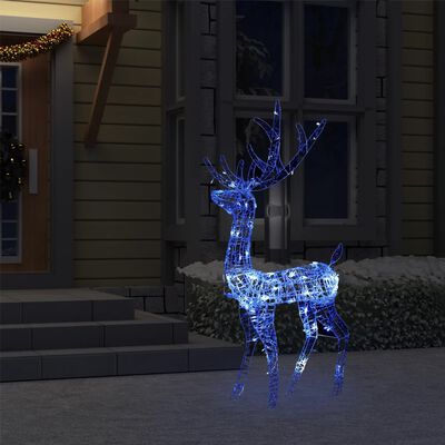vidaXL Acrylic Reindeer Christmas Decoration 140 LEDs 4 ft Blue