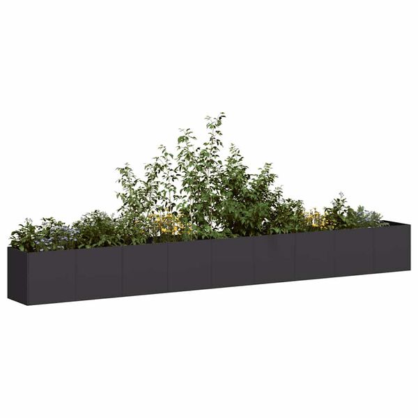 vidaXL Planter Black Cold-rolled Steel Large Decorative Inlays Planter