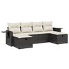 vidaXL Garden Sofa Set Black PE rattan, powder-coated steel, 100% polyester