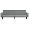 vidaXL Sofa Bed Light grey Velvet (100% polyester), wood, plastic Large