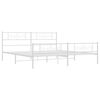 vidaXL Bed Frame White Powder-coated steel Super King Bed Frame