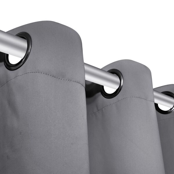 vidaXL Blackout Curtains 2 pcs with Metal Eyelets 53.1x68.9" Grey