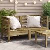 vidaXL Garden Sofa Set of 2 Natural Wood Treated pinewood Medium