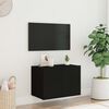 vidaXL TV Wall Cabinet Black Engineered wood Medium TV Wall Cabinet