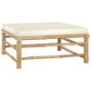 vidaXL Garden Lounge Set Cream White, Bamboo Bamboo, Fabric (100% Polyester)