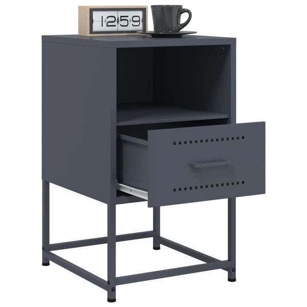 vidaXL Bedside Cabinet Anthracite Steel Medium Bedside Cabinet