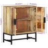 vidaXL Sideboard Natural Wood, Black Solid mango wood, Powder-coated iron
