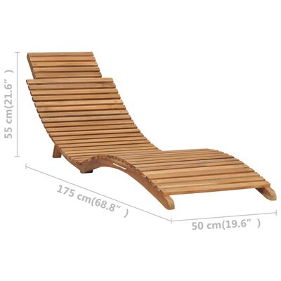 vidaXL 3 Piece Folding Patio Lounge Set Solid Teak Wood