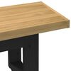 vidaXL Dining Bench Natural, Black Solid Pine Wood 70.9x15.7x17.7 in