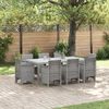 vidaXL Garden Dining Set 9 pcs Light Grey Polt rattan