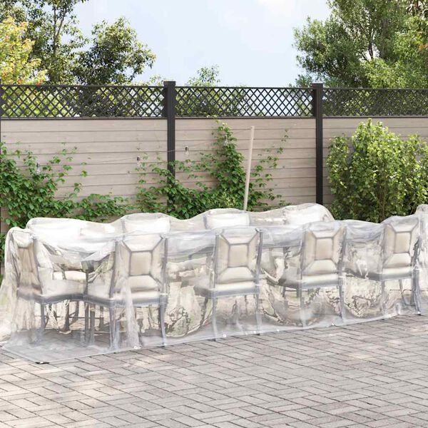 vidaXL Clear Tarpaulin with Eyelets 6.6x39.4' Polyethylene