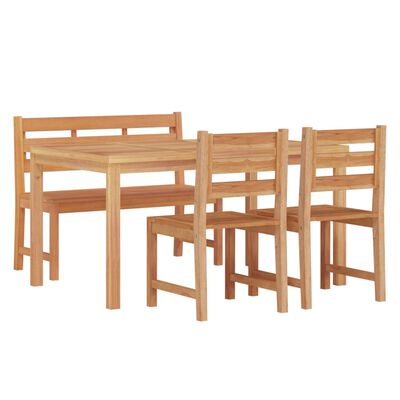 vidaXL 4 Piece Patio Dining Set Solid Wood Teak