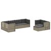 vidaXL Garden Lounge Set Gray PE rattan, powder-coated steel Modular