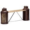 vidaXL Milk Bottle Bench Brown, Natural Solid Mango Wood and Recycled Iron