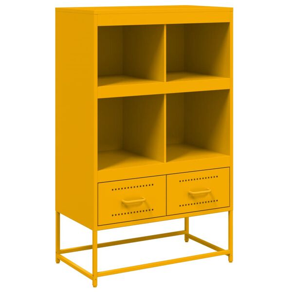 vidaXL Highboard Mustard Yellow Cold-rolled Steel