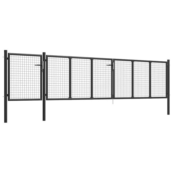 vidaXL Garden Gate Steel 196.9x29.5" Anthracite