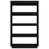 vidaXL Book Cabinet Black Solid Pinewood Medium Book Cabinet