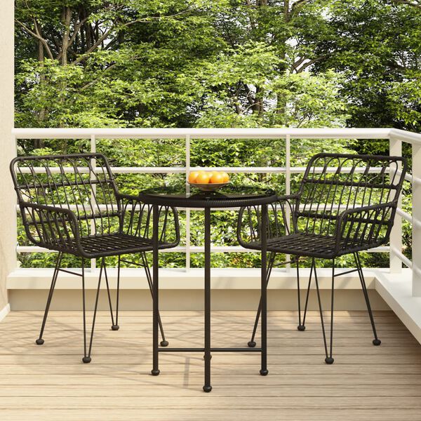 vidaXL Garden Dining Set Black